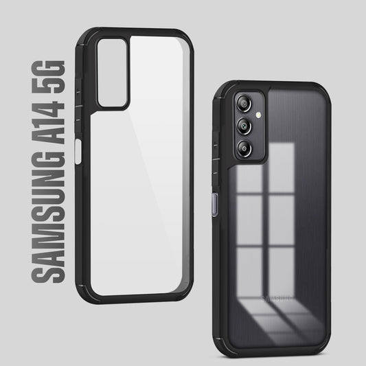 Silicone Frame Transparent Hard Back Cover for Samsung A14 5G