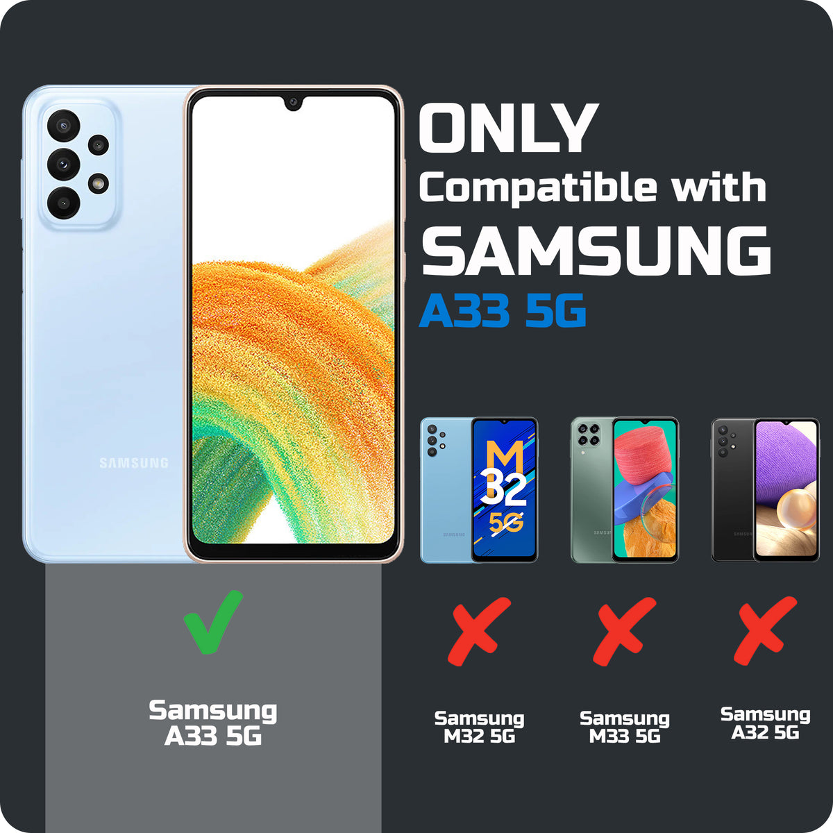 Frosted Case With 2-Cut Interlock For Samsung A33 5G