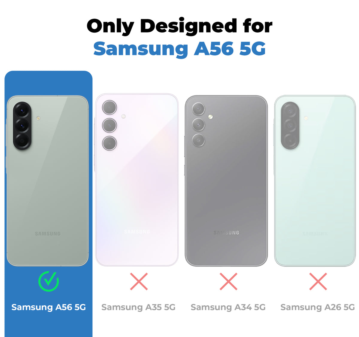 Colored Transparent Anti-Yellowing Magnetic Accessory Support Case For Samsung A56 5G