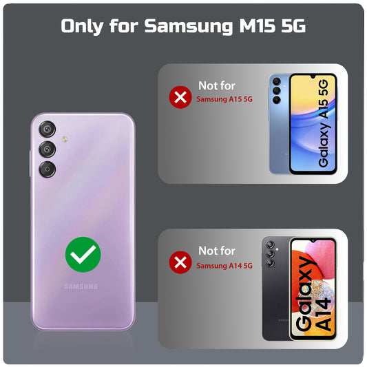 Classic Denim Finish Back Case for Samsung M15 5G with Raised Camera Edges & Micro-Fiber Lining