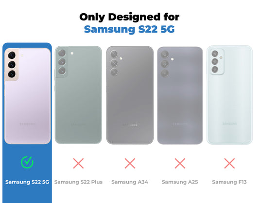 Classic Denim Finish Back Case for Samsung S22 5G with Raised Camera Edges & Micro-Fiber Lining
