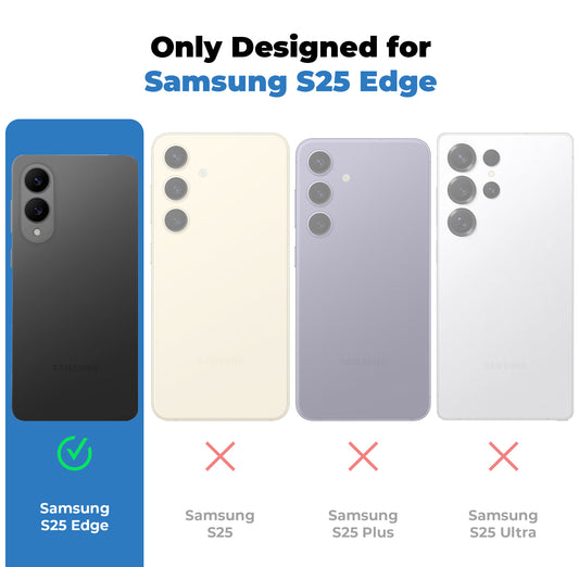 Crystal Clear Anti-Yellow Transparent Back Cover Case With Camera Ring Protection for Samsung S25 Edge 5G