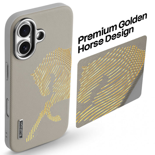 Premium Horse Textured MagSafe Case for Apple iPhone 17 with Metallic Camera Protection & Microfiber Lining