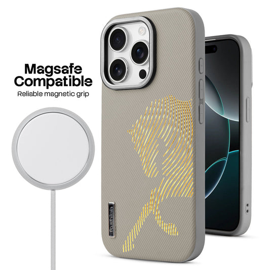 Premium Horse Textured MagSafe Case for Apple iPhone 15 Pro Max with Metallic Camera Protection & Microfiber Lining