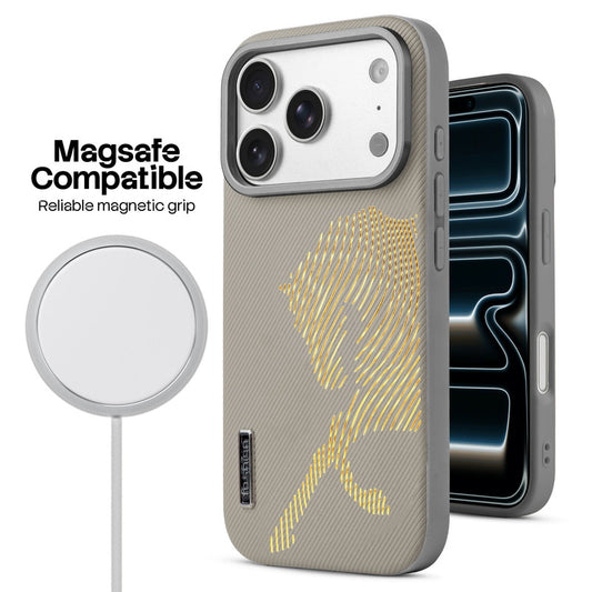 Premium Horse Textured MagSafe Case for Apple iPhone 17 Pro with Metallic Camera Protection & Microfiber Lining