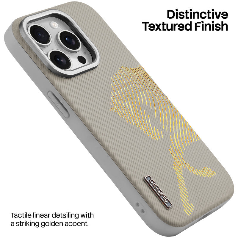 Premium Horse Textured MagSafe Case for Apple iPhone 15 Pro Max with Metallic Camera Protection & Microfiber Lining