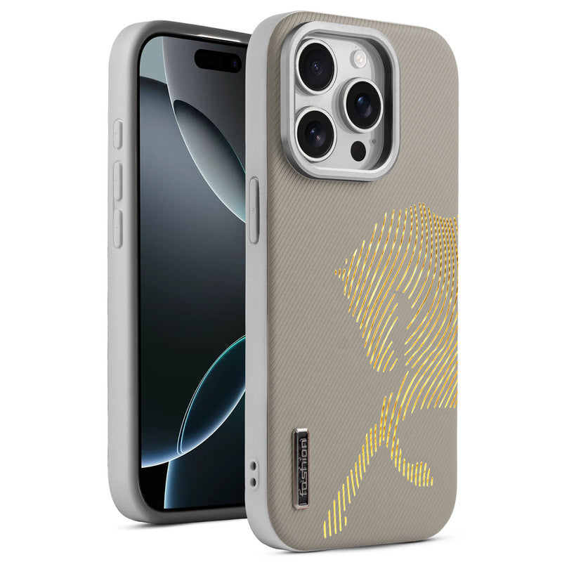 Premium Horse Textured MagSafe Case for Apple iPhone 15 Pro Max with Metallic Camera Protection & Microfiber Lining