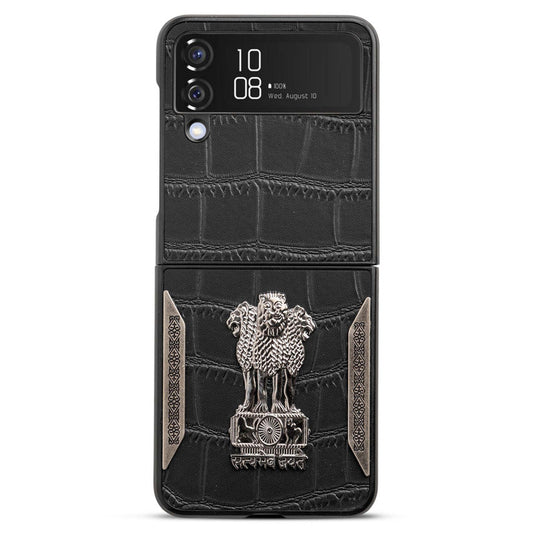 Designer Back Case Inspired by Satyamev Jayate, Textured Surface & Soft Inner Fabric for Samsung Z Flip 4