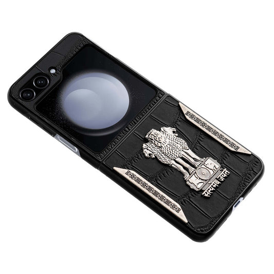 Designer Back Case Inspired by Satyamev Jayate, Textured Surface & Soft Inner Fabric for Samsung Z Flip 5