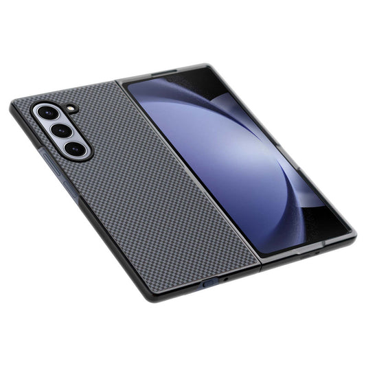 Carbon Fiber TPU Back Cover for Samsung Z Fold 5 with Checkered Printed Designs