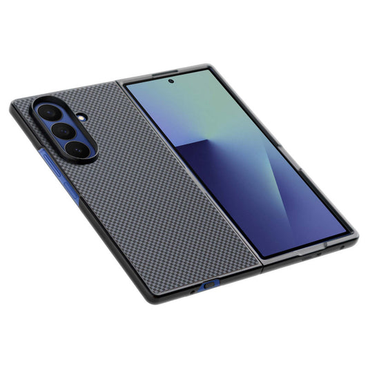 Carbon Fiber TPU Back Cover for Samsung Z Fold 7 with Checkered Printed Designs
