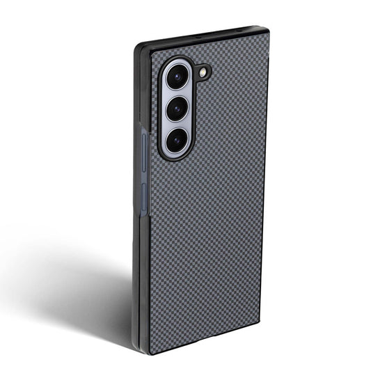 Carbon Fiber TPU Back Cover for Samsung Z Fold 5 with Checkered Printed Designs