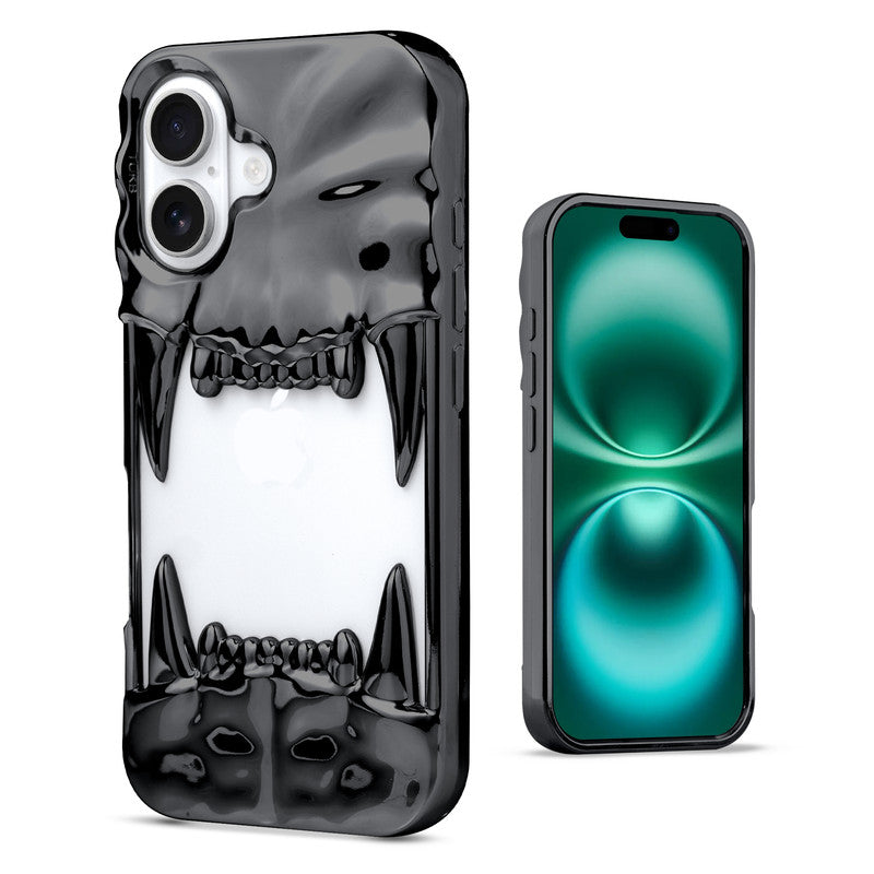 3D Tiger Fang Back Case for Apple iPhone 16 Plus, A Wild and Fearless Vibe