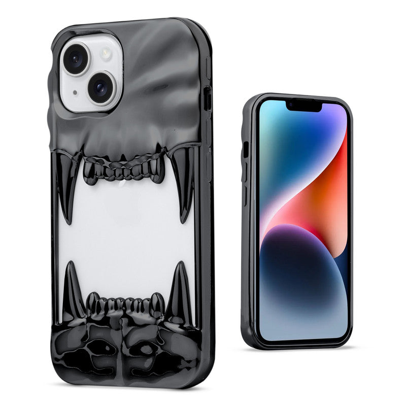 3D Tiger Fang Back Case for Apple iPhone 14, A Wild and Fearless Vibe