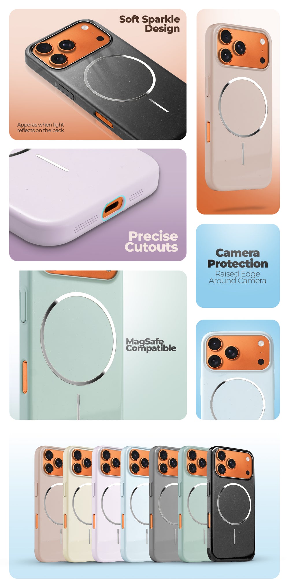 Smooth & Shiny Glossy Hard Back Cover Case For Apple iPhone 16 Pro With Wireless Charging Support Support