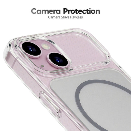 Silicone Hybrid Hard Back Cover with Wireless Charging Support for Apple iPhone 13