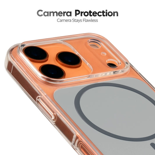 Silicone Hybrid Hard Back Cover with Wireless Charging Support for Apple iphone 17 Pro Max