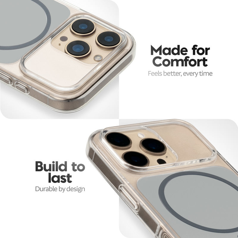 Silicone Hybrid Hard Back Cover with Wireless Charging Support for Apple iPhone 16 Pro