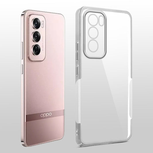 Crystal Clear Premium Case with Shiny Colorful Edges and Precise Cutouts for Oppo Reno 12 Pro 5G