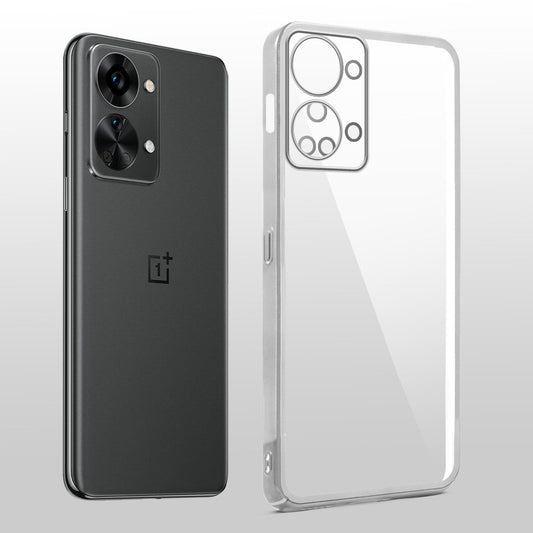 Crystal Clear Transparent Premium Shiny colorful Edges Hard Back Case For OnePlus Nord 2T 5G