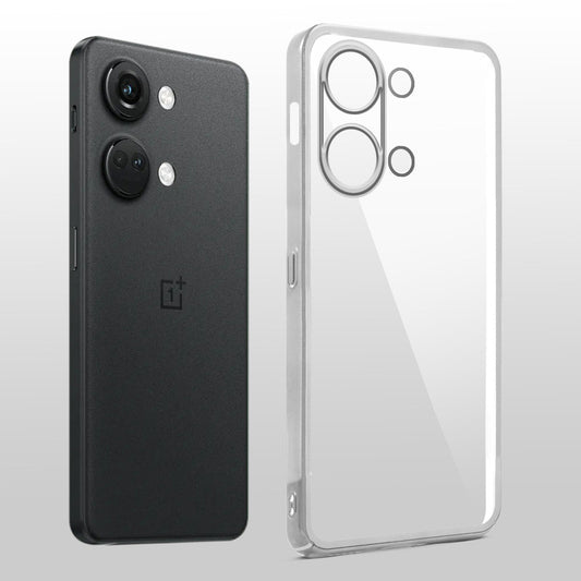 Crystal Clear Transparent Premium Shiny colorful Edges Hard Back Case For OnePlus Nord 3 5G