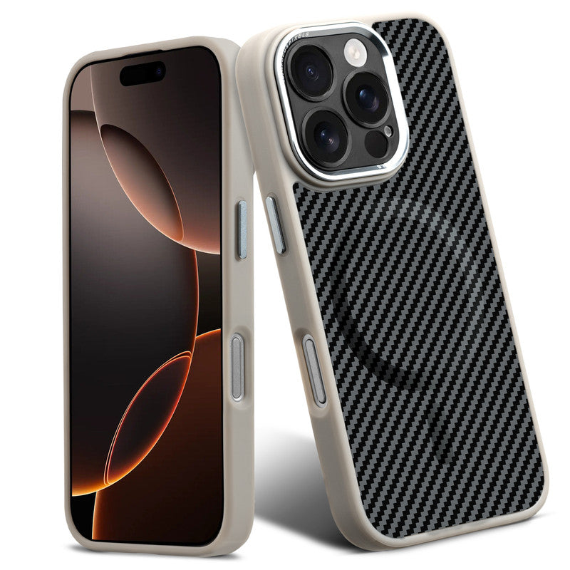 Premium Tech Weave Design With Wireless Charging Support Compatible Back Case For Apple iPhone 16 Pro
