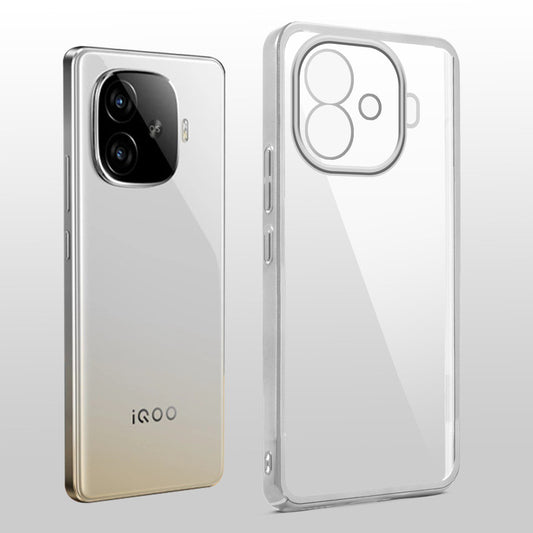 Crystal Clear Transparent Premium Shiny colorful Edges Hard Back Case For iQOO Z9 Turbo 5G