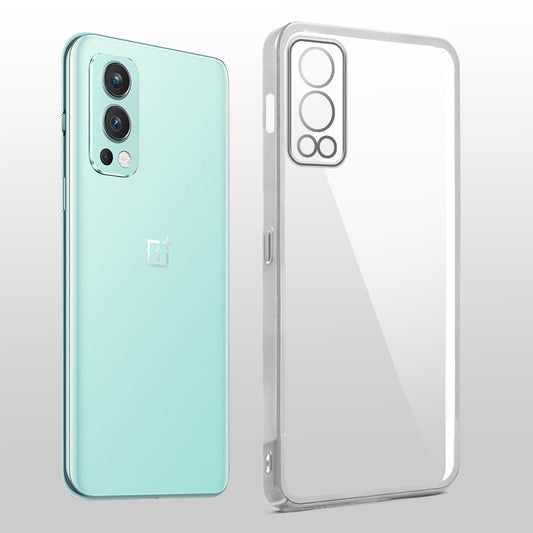 Crystal Clear Transparent Premium Shiny colorful Edges Hard Back Case For OnePlus Nord 2 5G