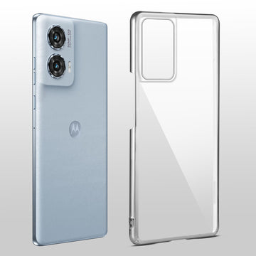Crystal Clear Transparent Premium Shiny colorful Edges Hard Back Case For Motorola Moto G96 5G