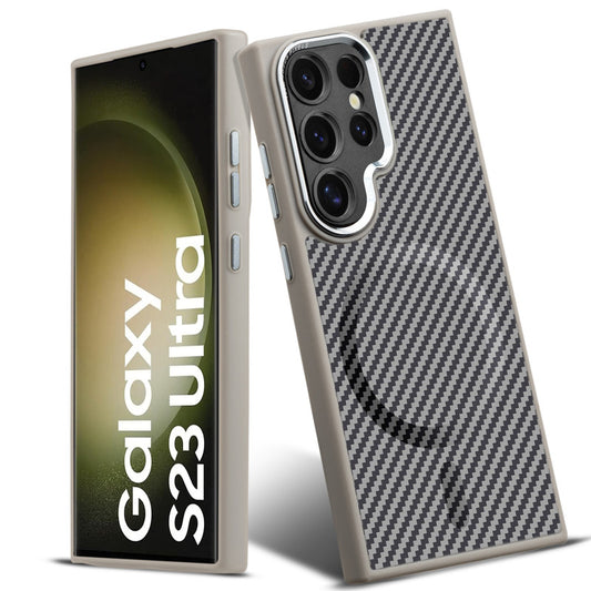 Premium Tech Weave Design With MagSafe Compatible Back Case For Samsung S23 Ultra 5G
