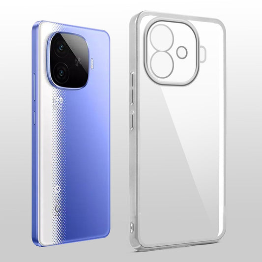 Crystal Clear Transparent Premium Shiny colorful Edges Hard Back Case For iQOO Neo 10R 5G