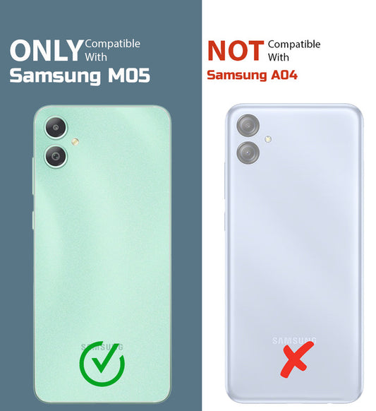 Crystal Clear Premium Case with Shiny Colorful Edges and Precise Cutouts for Samsung M05