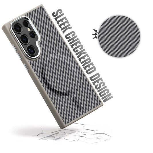 Premium Tech Weave Design With MagSafe Compatible Back Case For Samsung S23 Ultra 5G