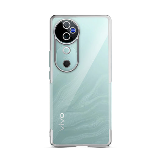 Crystal Clear Premium Case with Shiny Colorful Edges and Precise Cutouts for Vivo V40 5G