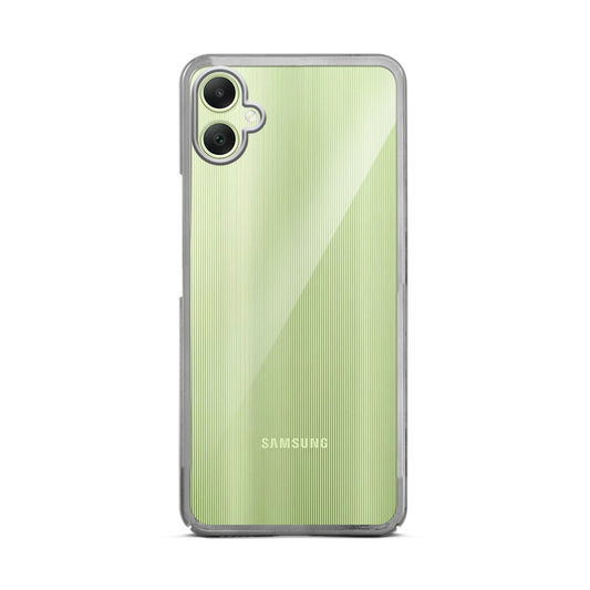 Crystal Clear Transparent Premium Shiny colorful Edges Hard Back Case For Samsung A06 5G