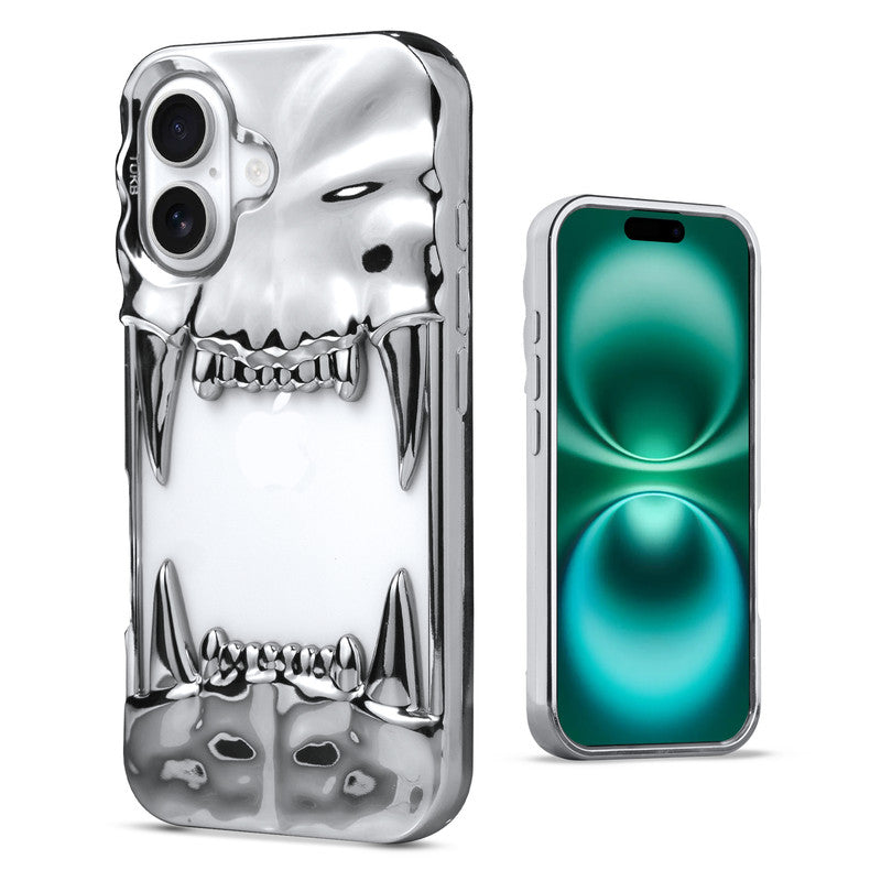 3D Tiger Fang Back Case for Apple iPhone 16 Plus, A Wild and Fearless Vibe