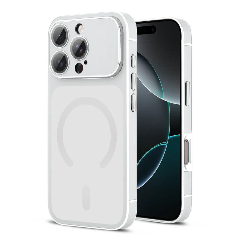 Matte Shine Silver Line Wireless Charging Support Back Cover Case For  Apple iPhone 16 Pro