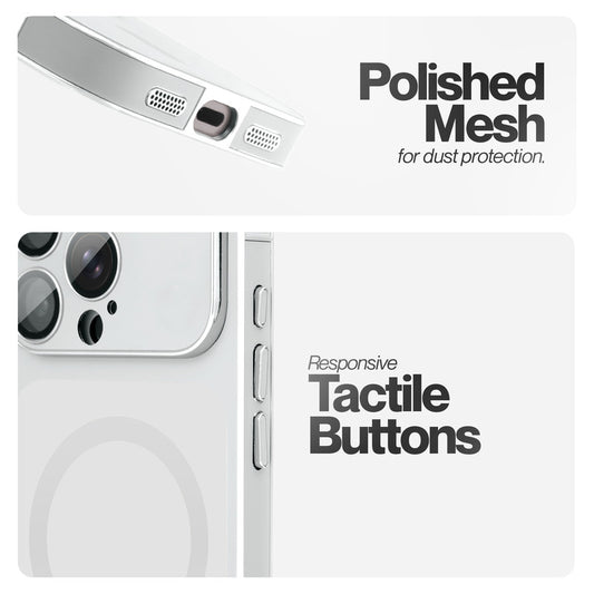 Matte Shine Silver Line Wireless Charging Support Back Cover Case For Apple iPhone 15 Pro Max