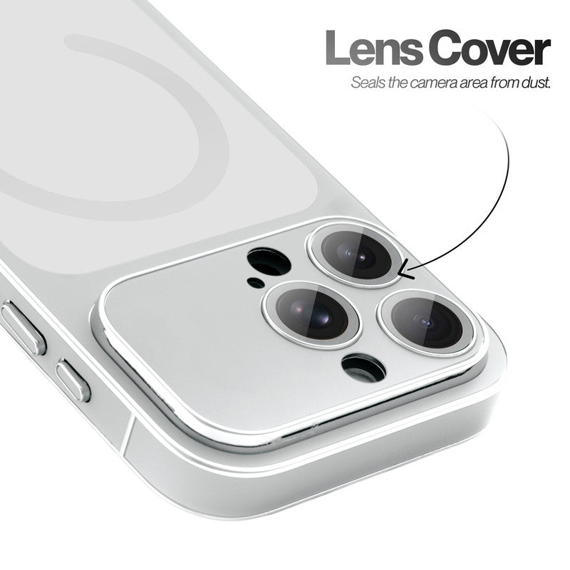 Matte Shine Silver Line Wireless Charging Support Back Cover Case For  Apple iPhone 16 Pro