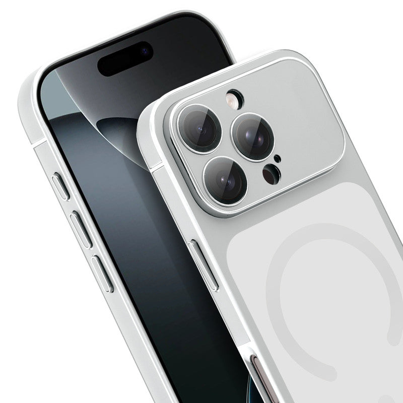 Matte Shine Silver Line Wireless Charging Support Back Cover Case For  Apple iPhone 16 Pro