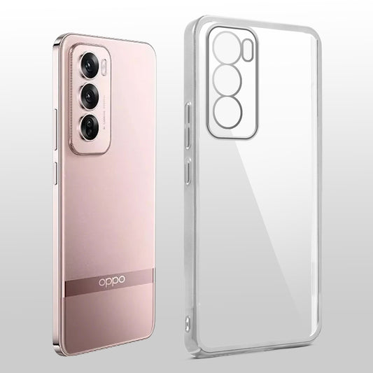 Crystal Clear Premium Shiny colorful Edges Hard Back Case For Oppo Reno 12 Pro 5G