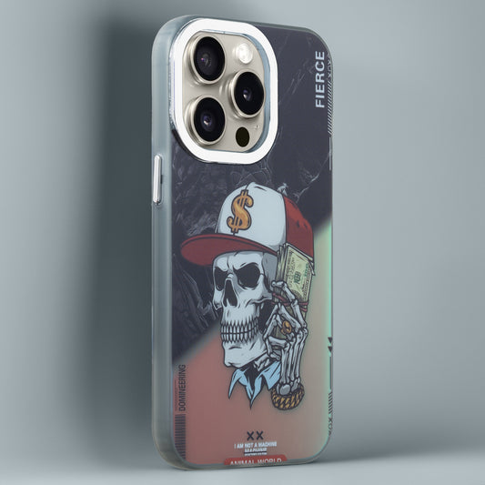 Night Glow & Shiny Hard Phone Cover with Silver Camera Ring For Apple iPhone 14 Pro