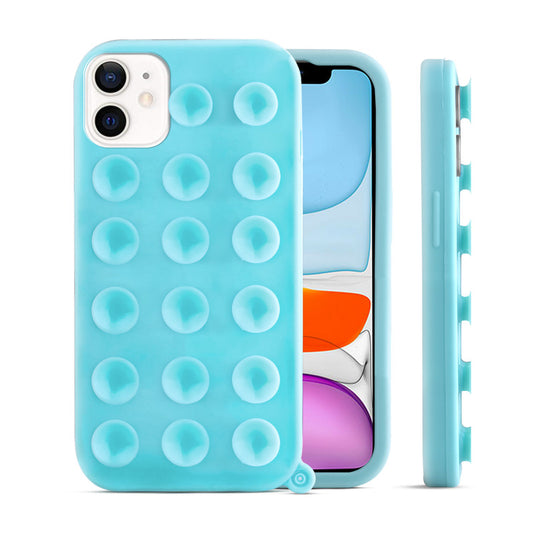 Glossy Colorful Liquid Silicone Comfort Grip Suction Case for Apple iPhone 11 with Soft Touch Matte Finish & Built in Suction Pads