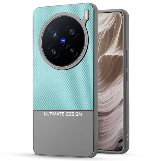 Two-Tone Back Cover with Pyramid Texture & Vegan Leather Finish for Vivo X200 Pro 5G - Where Style Meets Function
