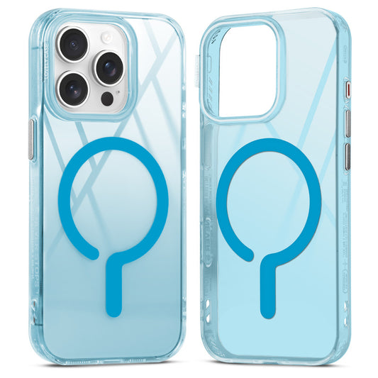 360° Air-Cushioned Protection Back Case For Apple iPhone 15 Pro Jelly Transparent MagSafe Compatible with Metal Finish Buttons