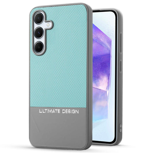 Two-Tone Back Cover with Pyramid Texture & Vegan Leather Finish for Samsung A55 5G - Where Style Meets Function