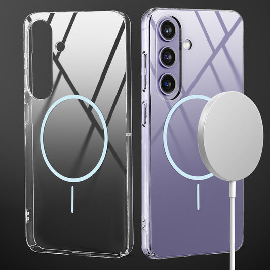 Crystal Clear Transparent Hard Back Anti-Yellowing with MagSafe Compatibility Phone Case For Samsung S24 5G