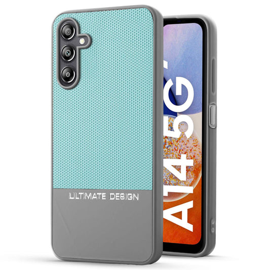 Two-Tone Back Cover with Pyramid Texture & Vegan Leather Finish for Samsung A14 5G - Where Style Meets Function