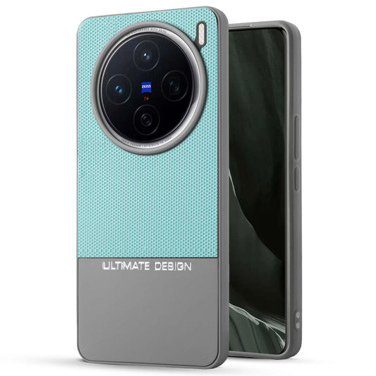 Two-Tone Back Cover with Pyramid Texture & Vegan Leather Finish for Vivo X200 5G - Where Style Meets Function
