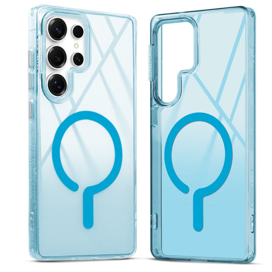 360° Air-Cushioned Protection Back Case For Samsung S25 Ultra 5G Jelly Transparent MagSafe Compatible with Metal Finish Buttons